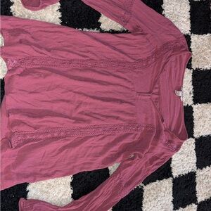 Arizona Jean Company Burgundy Rayon Top